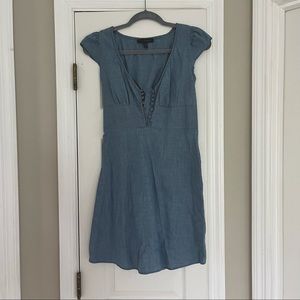 Banana Republic Short Sleeve Button Chambray Mini Dress
